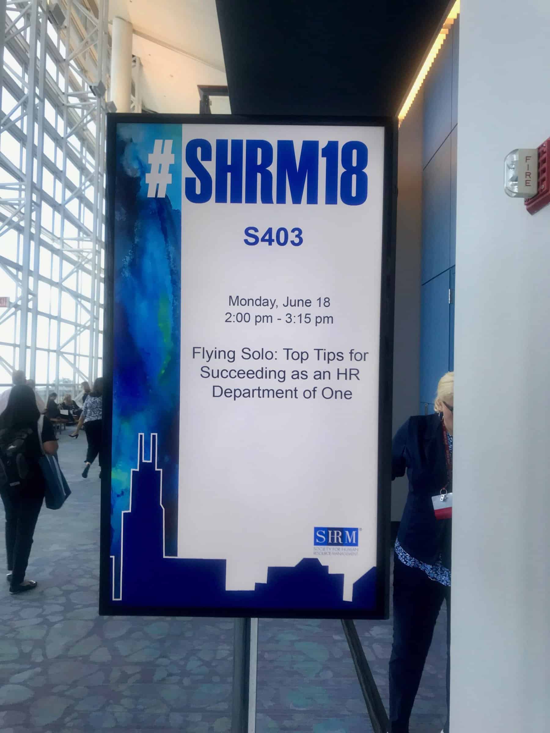 HR Department of One (HR DOO) Session at #SHRM18